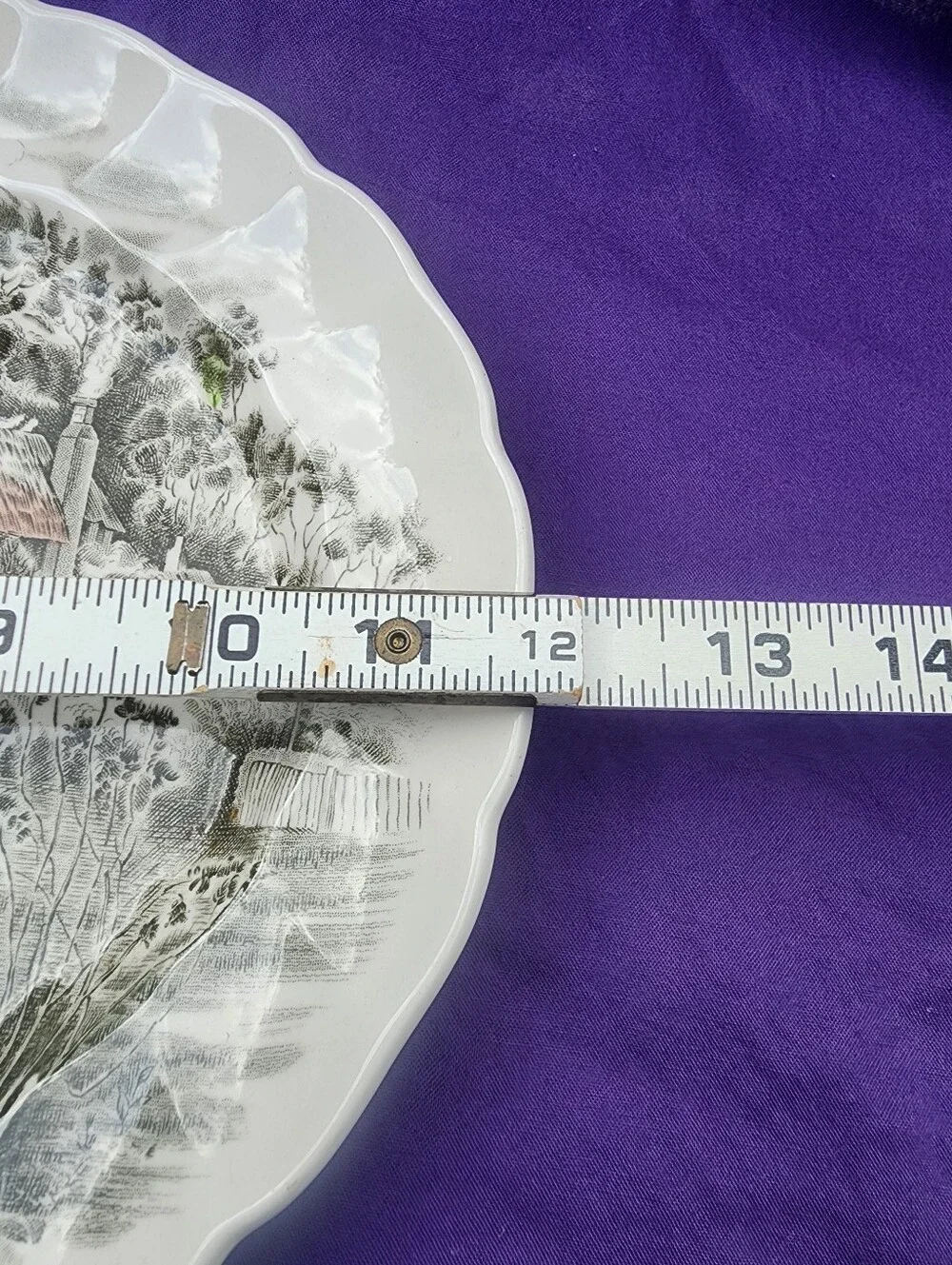 Johnson Brothers Happy England White Serving Platter with Pastel Village Print